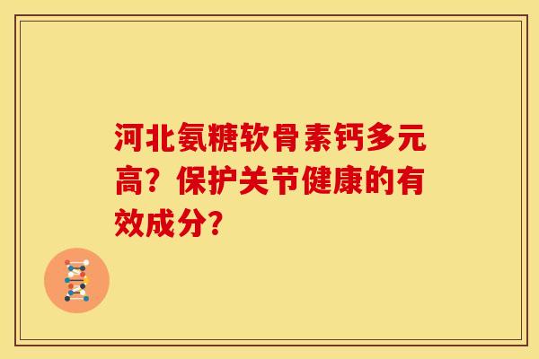 河北氨糖软骨素钙多元高?保护关节健康的有效成分? 河北氨糖软骨素钙多元高?保护关节健康的有效成分?