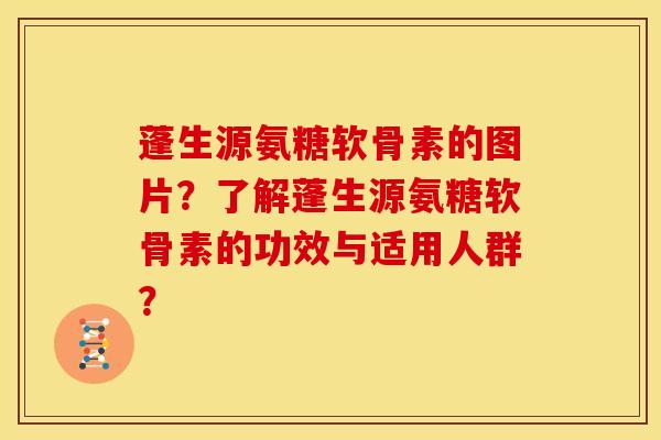 蓬生源氨糖软骨素的图片？了解蓬生源氨糖软骨素的功效与适用人群？