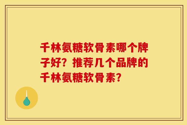 千林氨糖软骨素哪个牌子好?推荐几个品牌的千林氨糖软骨素? 千林氨糖软骨素哪个牌子好?推荐几个品牌的千林氨糖软骨素?