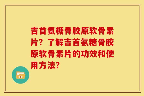 吉首氨糖骨胶原软骨素片？了解吉首氨糖骨胶原软骨素片的功效和使用方法？