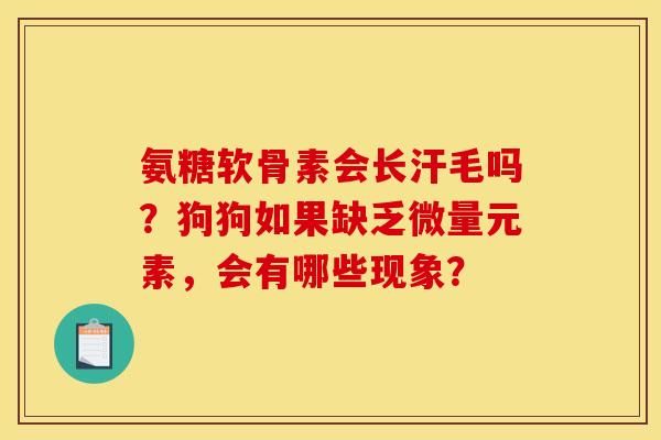 氨糖软骨素会长汗毛吗？狗狗如果缺乏微量元素，会有哪些现象？