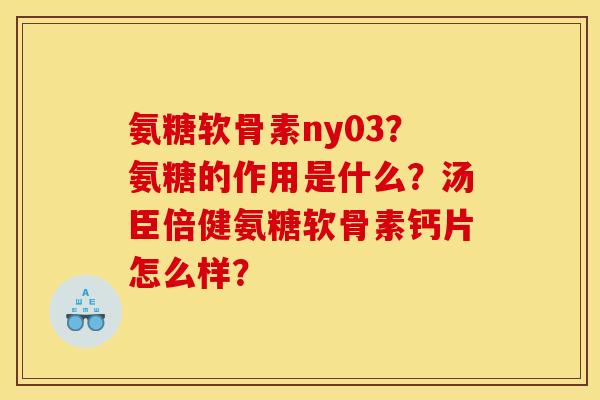 氨糖软骨素ny03？氨糖的作用是什么？汤臣倍健氨糖软骨素钙片怎么样？