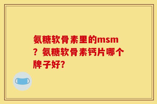 氨糖软骨素里的msm？氨糖软骨素钙片哪个牌子好？