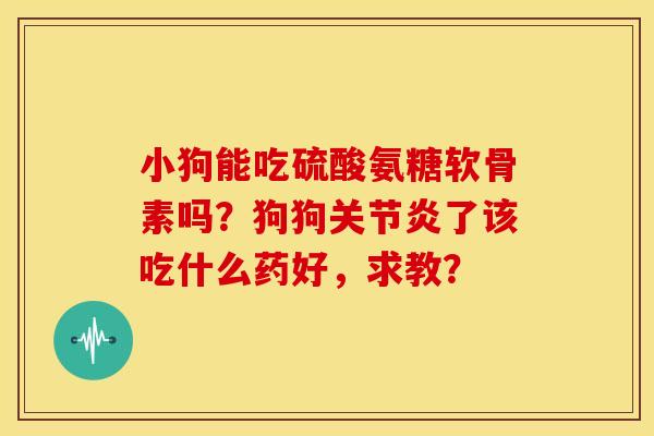 小狗能吃硫酸氨糖软骨素吗?狗狗了该吃什么药好,求教? 小狗能吃硫酸氨糖软骨素吗?狗狗了该吃什么药好,求教?
