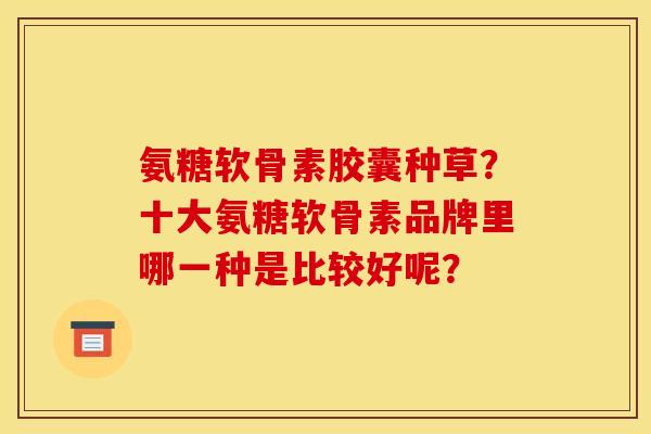 氨糖软骨素胶囊种草？十大氨糖软骨素品牌里哪一种是比较好呢？