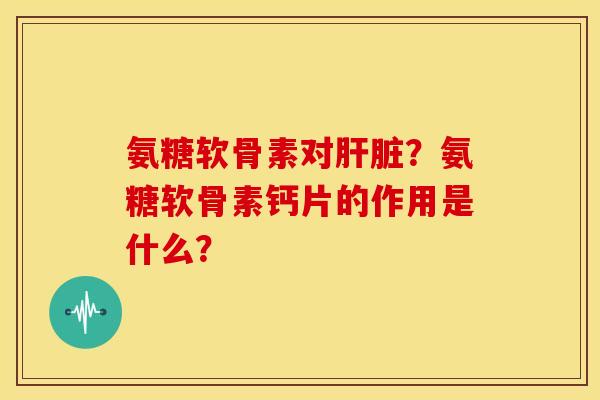 氨糖软骨素对肝脏？氨糖软骨素钙片的作用是什么？