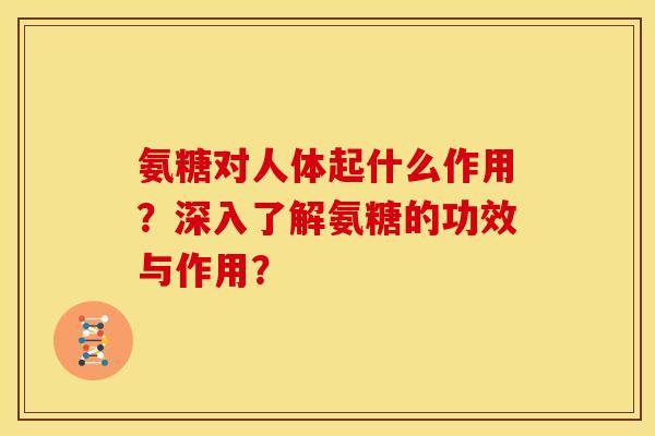 氨糖对人体起什么作用？深入了解氨糖的功效与作用？