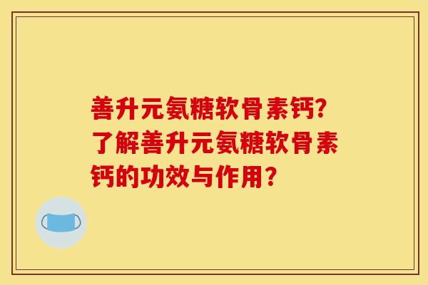 善升元氨糖软骨素钙？了解善升元氨糖软骨素钙的功效与作用？