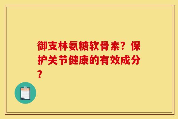 御支林氨糖软骨素？保护关节健康的有效成分？