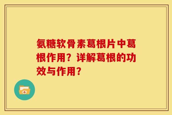 氨糖软骨素葛根片中葛根作用？详解葛根的功效与作用？