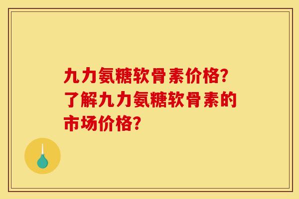 九力氨糖软骨素价格？了解九力氨糖软骨素的市场价格？