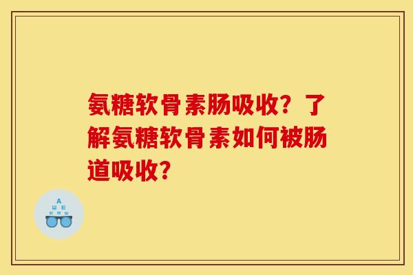 氨糖软骨素肠吸收？了解氨糖软骨素如何被肠道吸收？
