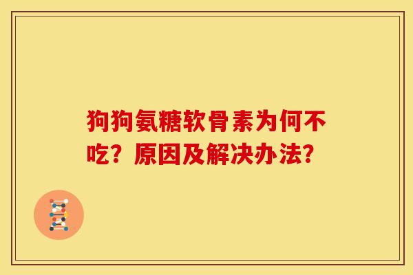 狗狗氨糖软骨素为何不吃？原因及解决办法？