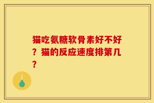 猫吃氨糖软骨素好不好？猫的反应速度排第几？