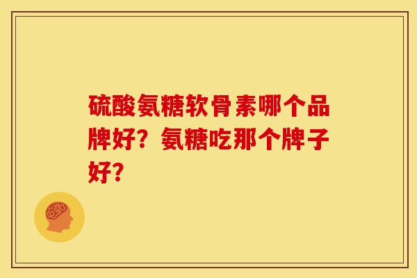 硫酸氨糖软骨素哪个品牌好？氨糖吃那个牌子好？