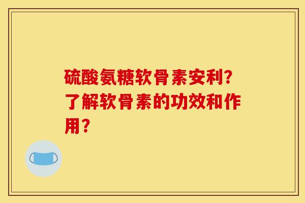 硫酸氨糖软骨素安利？了解软骨素的功效和作用？