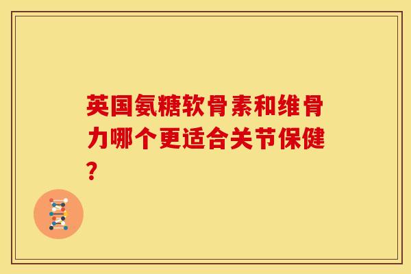 英国氨糖软骨素和维骨力哪个更适合关节保健？
