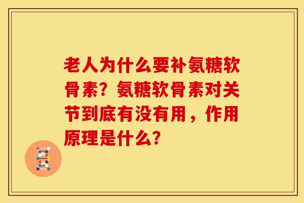 老人为什么要补氨糖软骨素?氨糖软骨素对关节到底有没有用,作用原理是什么? 老人为什么要补氨糖软骨素?氨糖软骨素对关节到底有没有用,作用原理是什么?