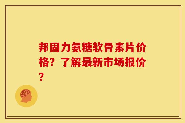 邦固力氨糖软骨素片价格？了解最新市场报价？