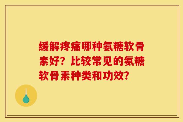缓解疼痛哪种氨糖软骨素好？比较常见的氨糖软骨素种类和功效？