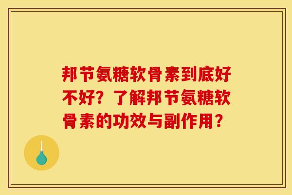 邦节氨糖软骨素到底好不好?了解邦节氨糖软骨素的功效与副作用? 邦节氨糖软骨素到底好不好?了解邦节氨糖软骨素的功效与副作用?