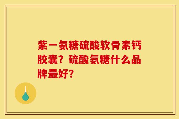 紫一氨糖硫酸软骨素钙胶囊？硫酸氨糖什么品牌最好？