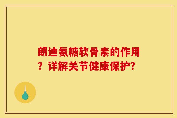 朗迪氨糖软骨素的作用？详解关节健康保护？