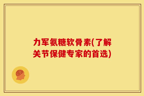 力军氨糖软骨素(了解关节保健专家的首选)