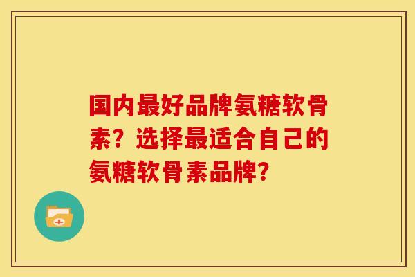 国内最好品牌氨糖软骨素？选择最适合自己的氨糖软骨素品牌？