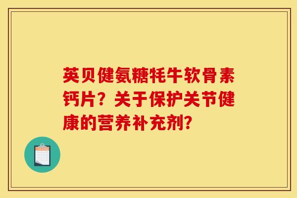 英贝健氨糖牦牛软骨素钙片？关于保护关节健康的营养补充剂？