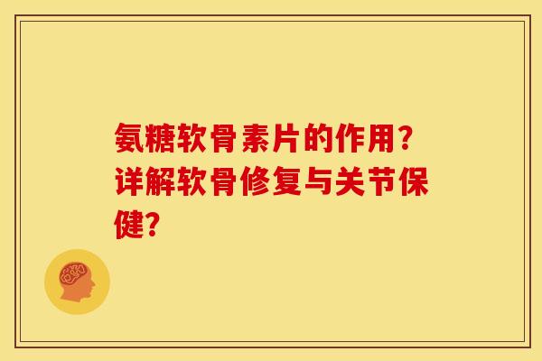 氨糖软骨素片的作用？详解软骨修复与关节保健？