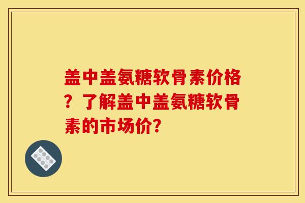 盖中盖氨糖软骨素价格？了解盖中盖氨糖软骨素的市场价？