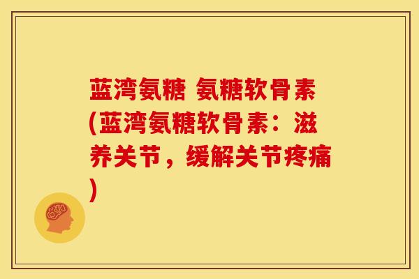 蓝湾氨糖 氨糖软骨素(蓝湾氨糖软骨素：滋养关节，缓解关节)