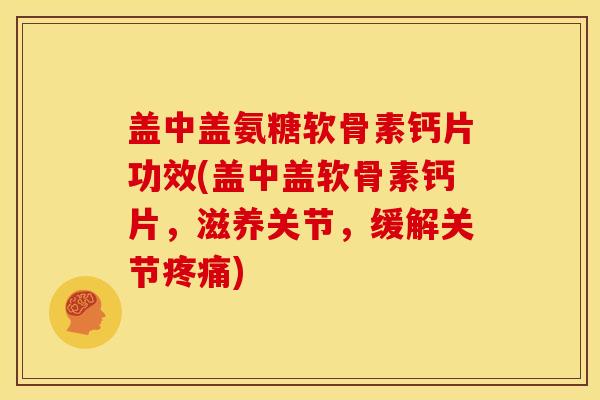 盖中盖氨糖软骨素钙片功效(盖中盖软骨素钙片，滋养关节，缓解关节)
