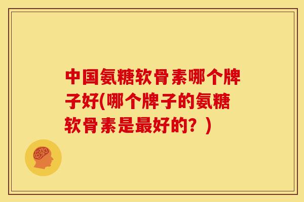 中国氨糖软骨素哪个牌子好(哪个牌子的氨糖软骨素是最好的？)