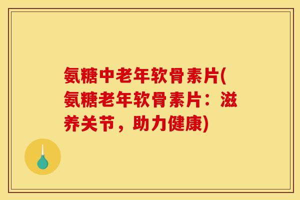氨糖中老年软骨素片(氨糖老年软骨素片：滋养关节，助力健康)