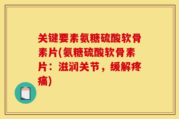 关键要素氨糖硫酸软骨素片(氨糖硫酸软骨素片：滋润关节，缓解疼痛)