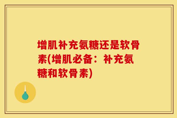 增肌补充氨糖还是软骨素(增肌必备:补充氨糖和软骨素) 增肌补充氨糖还是软骨素(增肌必备:补充氨糖和软骨素)