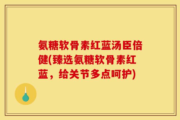 氨糖软骨素红蓝汤臣倍健(臻选氨糖软骨素红蓝，给关节多点呵护)