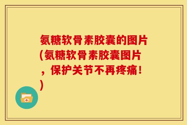 氨糖软骨素胶囊的图片(氨糖软骨素胶囊图片，保护关节不再疼痛！)