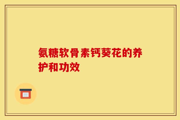氨糖软骨素钙葵花的养护和功效
