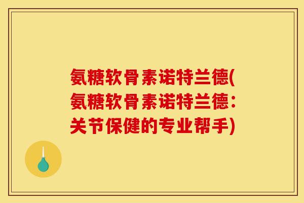 氨糖软骨素诺特兰德(氨糖软骨素诺特兰德：关节保健的专业帮手)