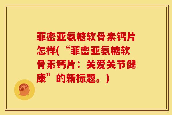 菲密亚氨糖软骨素钙片怎样(“菲密亚氨糖软骨素钙片：关爱关节健康”的新标题。)