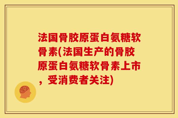 法国骨胶原蛋白氨糖软骨素(法国生产的骨胶原蛋白氨糖软骨素上市,受消费者关注) 法国骨胶原蛋白氨糖软骨素(法国生产的骨胶原蛋白氨糖软骨素上市,受消费者关注)