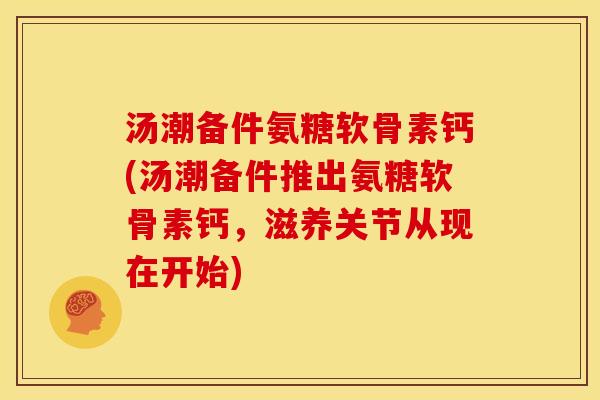汤潮备件氨糖软骨素钙(汤潮备件推出氨糖软骨素钙，滋养关节从现在开始)