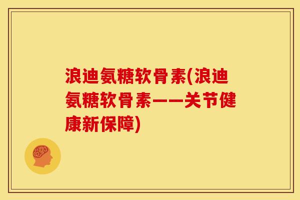 浪迪氨糖软骨素(浪迪氨糖软骨素——关节健康新保障)