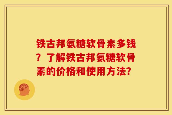 铁古邦氨糖软骨素多钱?了解铁古邦氨糖软骨素的价格和使用方法? 铁古邦氨糖软骨素多钱?了解铁古邦氨糖软骨素的价格和使用方法?