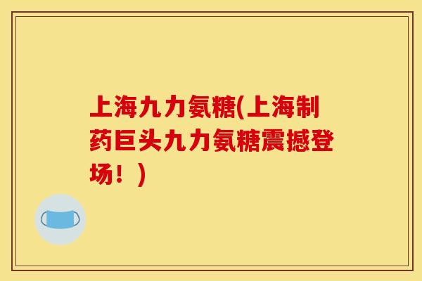 上海九力氨糖(上海制药巨头九力氨糖震撼登场！)