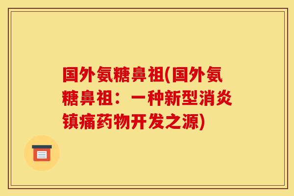 国外氨糖鼻祖(国外氨糖鼻祖：一种新型消炎镇痛药物开发之源)