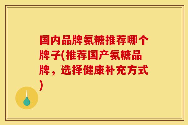国内品牌氨糖推荐哪个牌子(推荐国产氨糖品牌，选择健康补充方式)